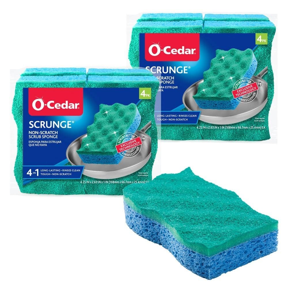 Scrunge Multi-Use Sponges 8 Count No Scratch Durable Design