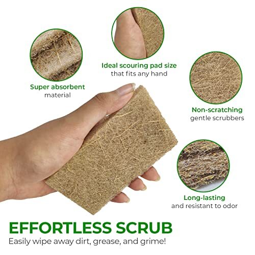 Biodegradable Scrubbing Pads for Dishes – Coconut Fiber Scrub Pads for Dishes…