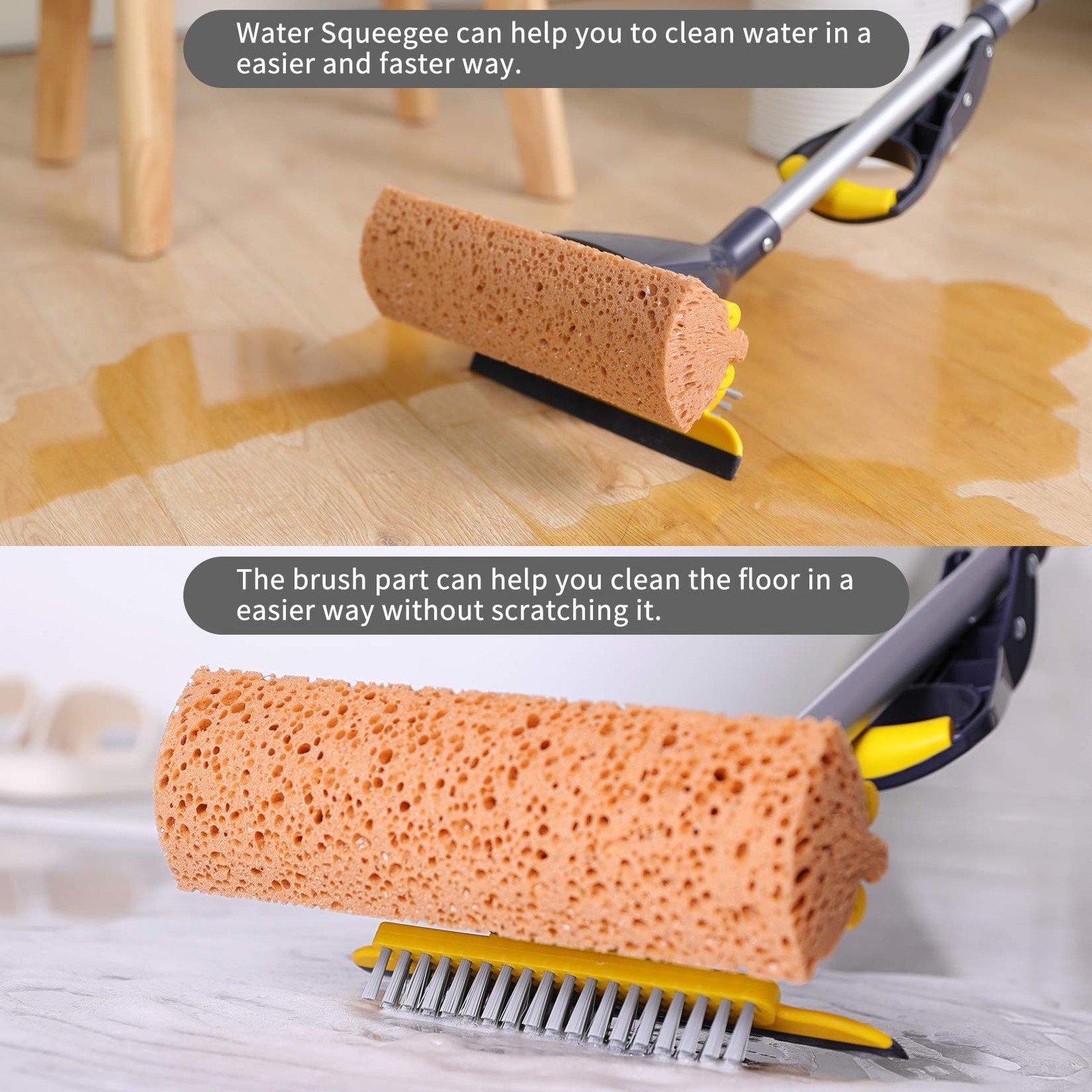 Yocada Sponge Mop Home Commercial Use Tile Floor Bathroom Garage Cleaning Tot…
