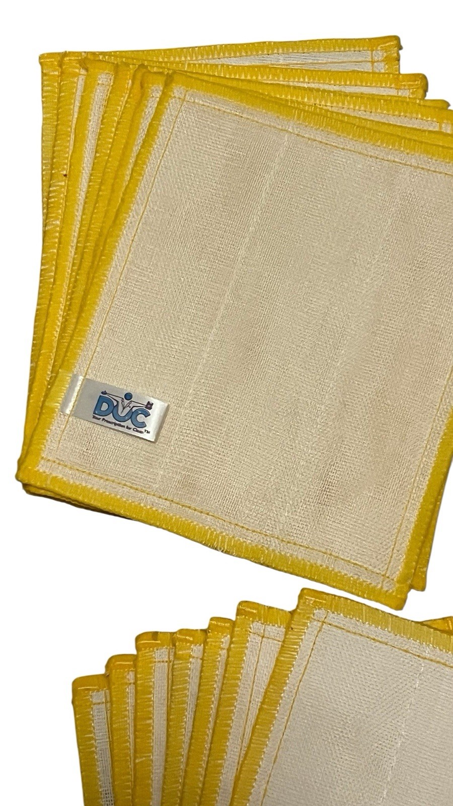 Lot of 21 DOC Anti Bacterial Yellow Reusable Cleaning Cloths 6”x7” FREE SHIP