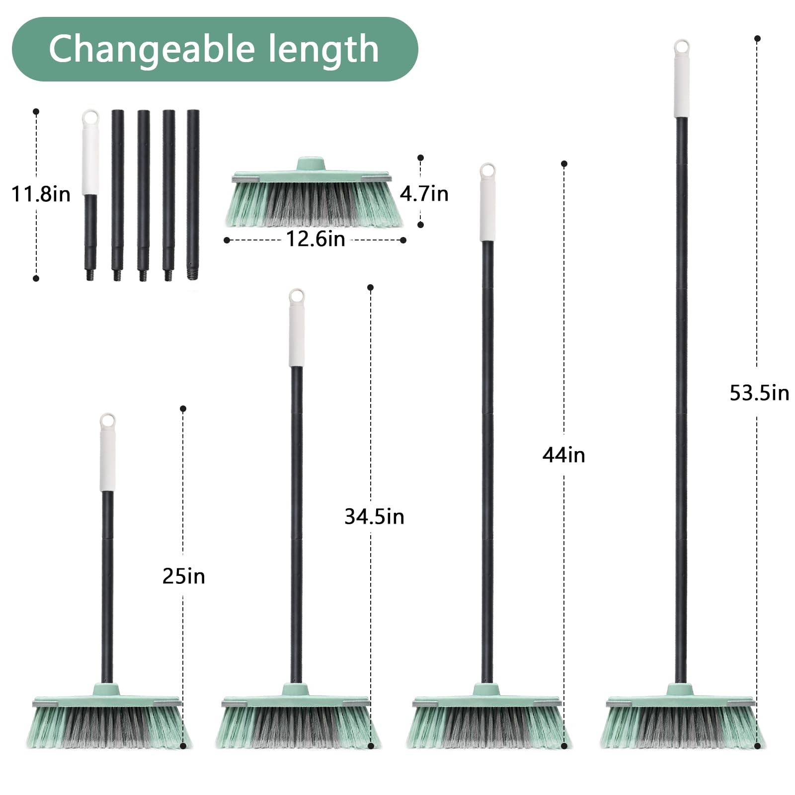 Indoor Broom Soft Bristle Brooms – Brooms for Sweeping Indoor Pet Hair, House…