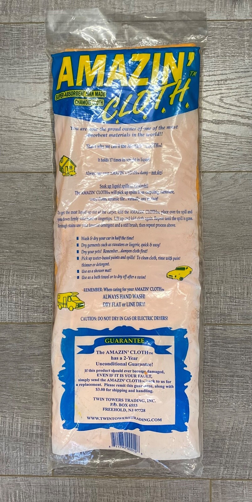 Vintage AMAZIN’ CLOTH Car Chamois Super Absorbent Large 19” Garage House Germany