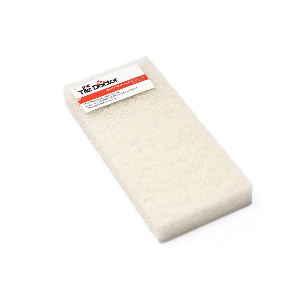 4.5 In. X 10 In. X 1 In. White Scrub Pad Light Duty (6-Pack)