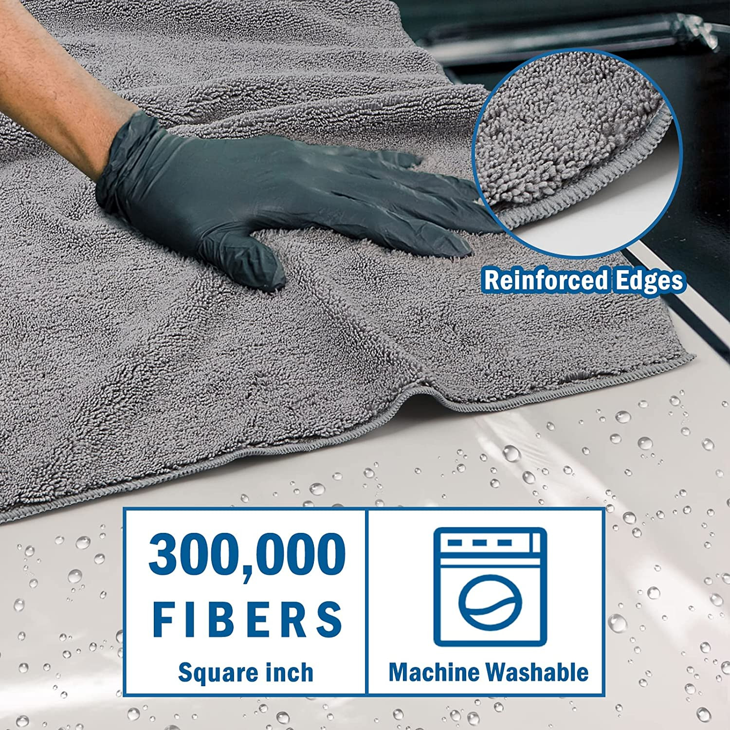 Professional Large Microfiber Car Drying Towels 2 Pack, Lint Free, Scratch Free,