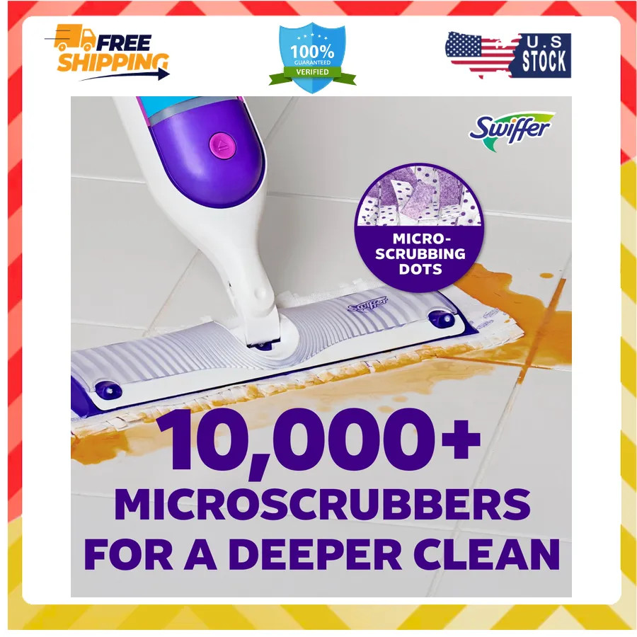 Swiffer Power Mop Floor Cleaning Kit for Wood Tile Vinyl and Laminate