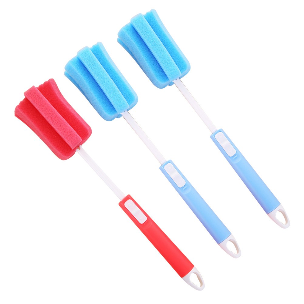 Sponge Bottle Brush with Easy Grip Handle for Glass and Feeding Bottle Use