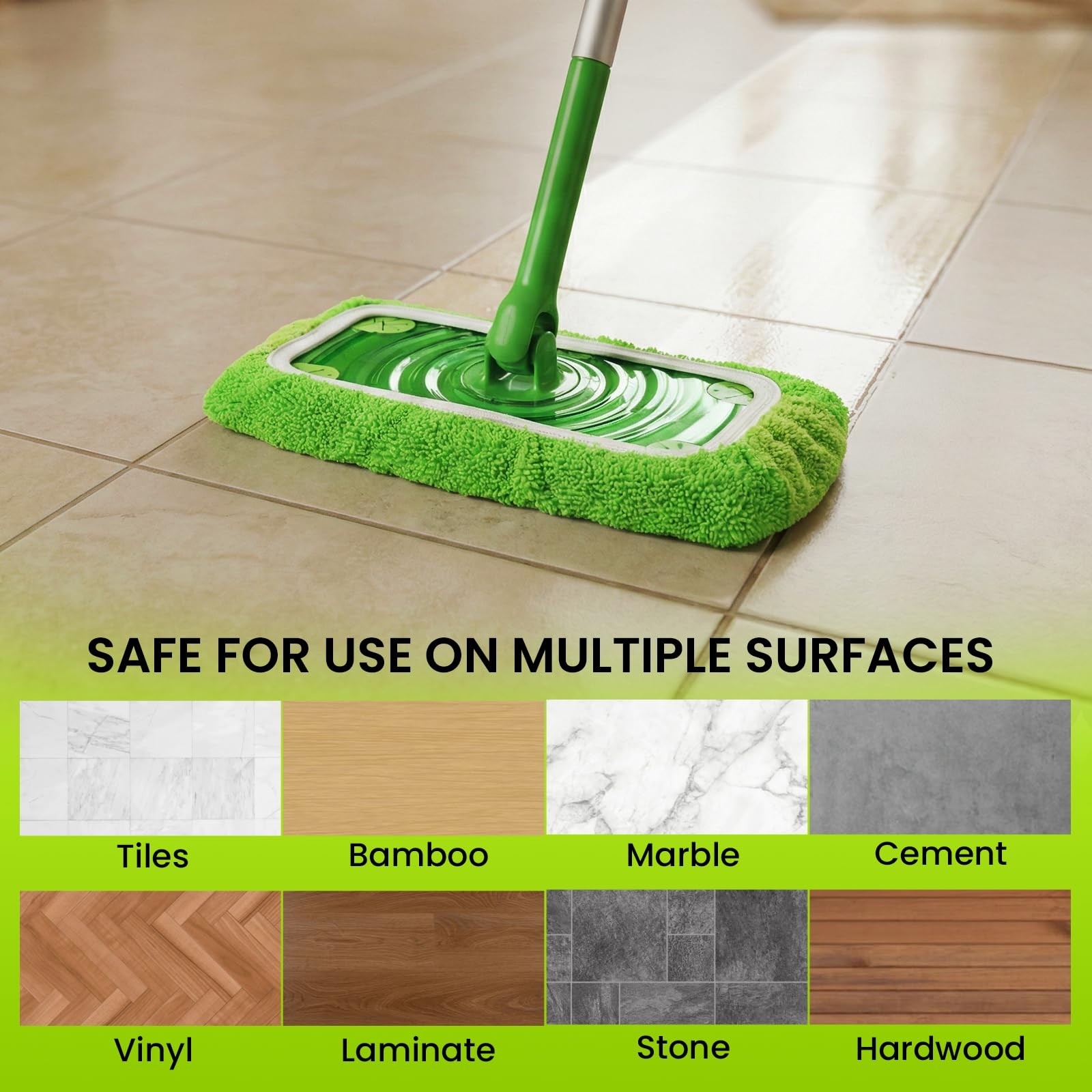 2-in-1 Reusable Microfiber Mop Pads with Swiffer Sweeper for Wet Mopping & Dr…