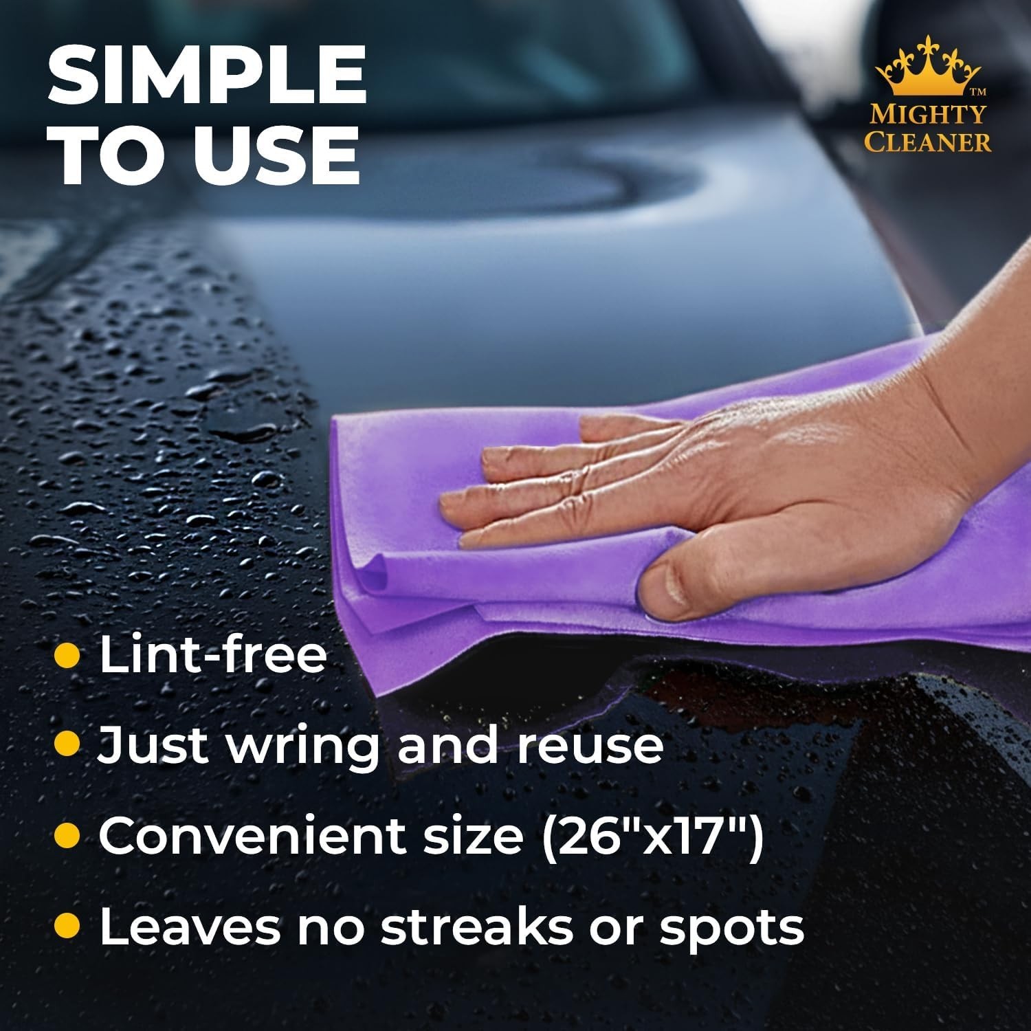 Scratch-Free 26”x17” Chamois Towel – Car Drying & Cleaning Solution