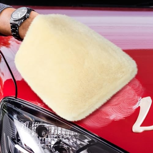 3 Pcs Wool Car Wash Pad Wash Mitts Plush Synthetic Polish Pads for Car