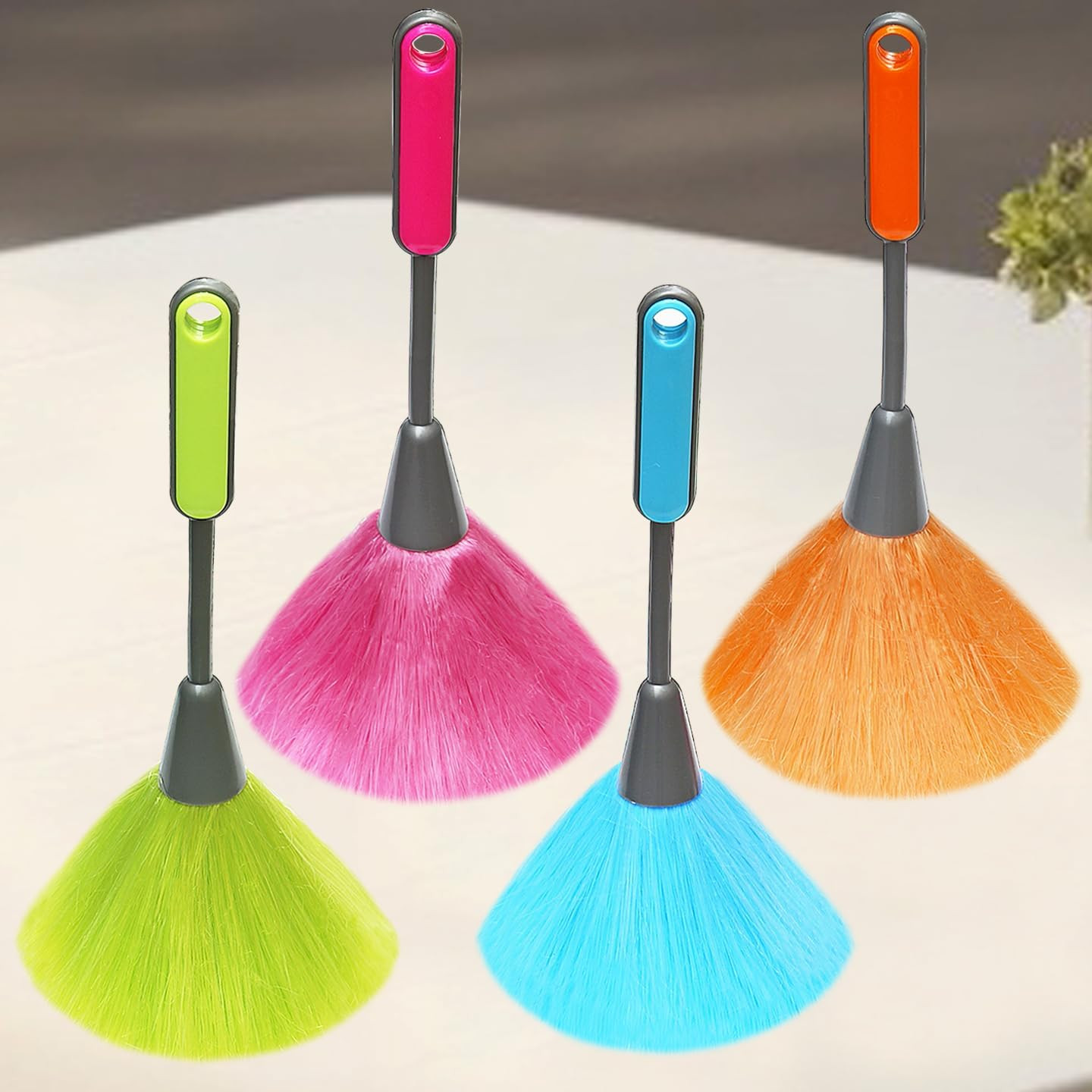 4 Pack 10 inch Microfiber Duster, Feather Duster, Grips Microfiber Delicate Dust