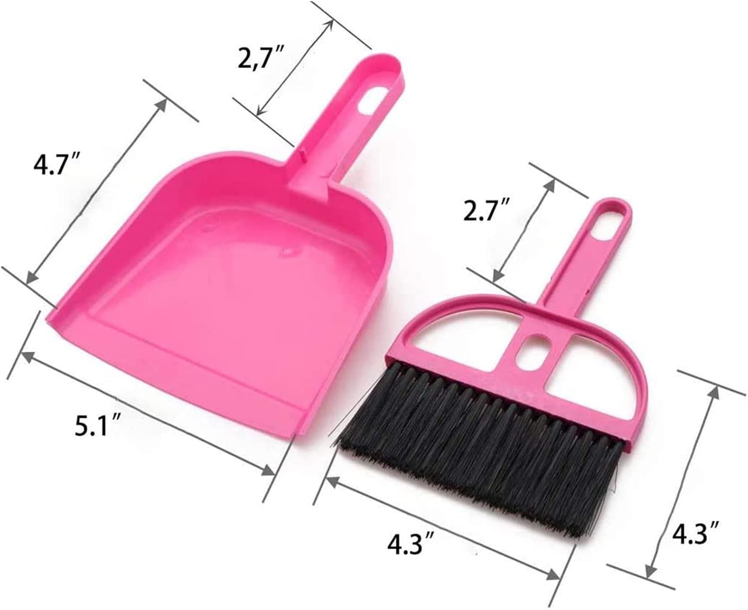 TOPZEA 6 Pack Mini Dust Pan and Brush Set, Pink, Blue, Multicolor, Green