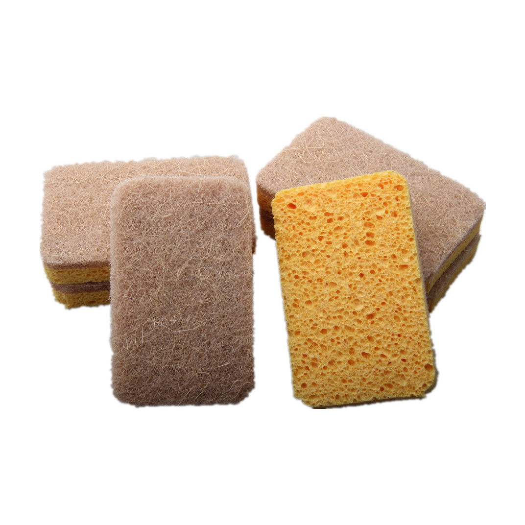 ST 6PACK Natural Scrub Sponge Scouring Pad Sisal Plant Based Sponge Scrubber