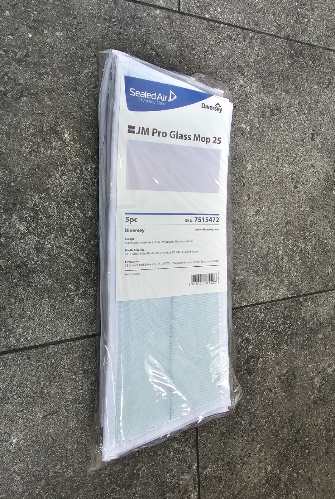 5 Pack Diversey TASKI JM Pro Microfiber Glass Mop D7515472 10 in / 25 cm New 