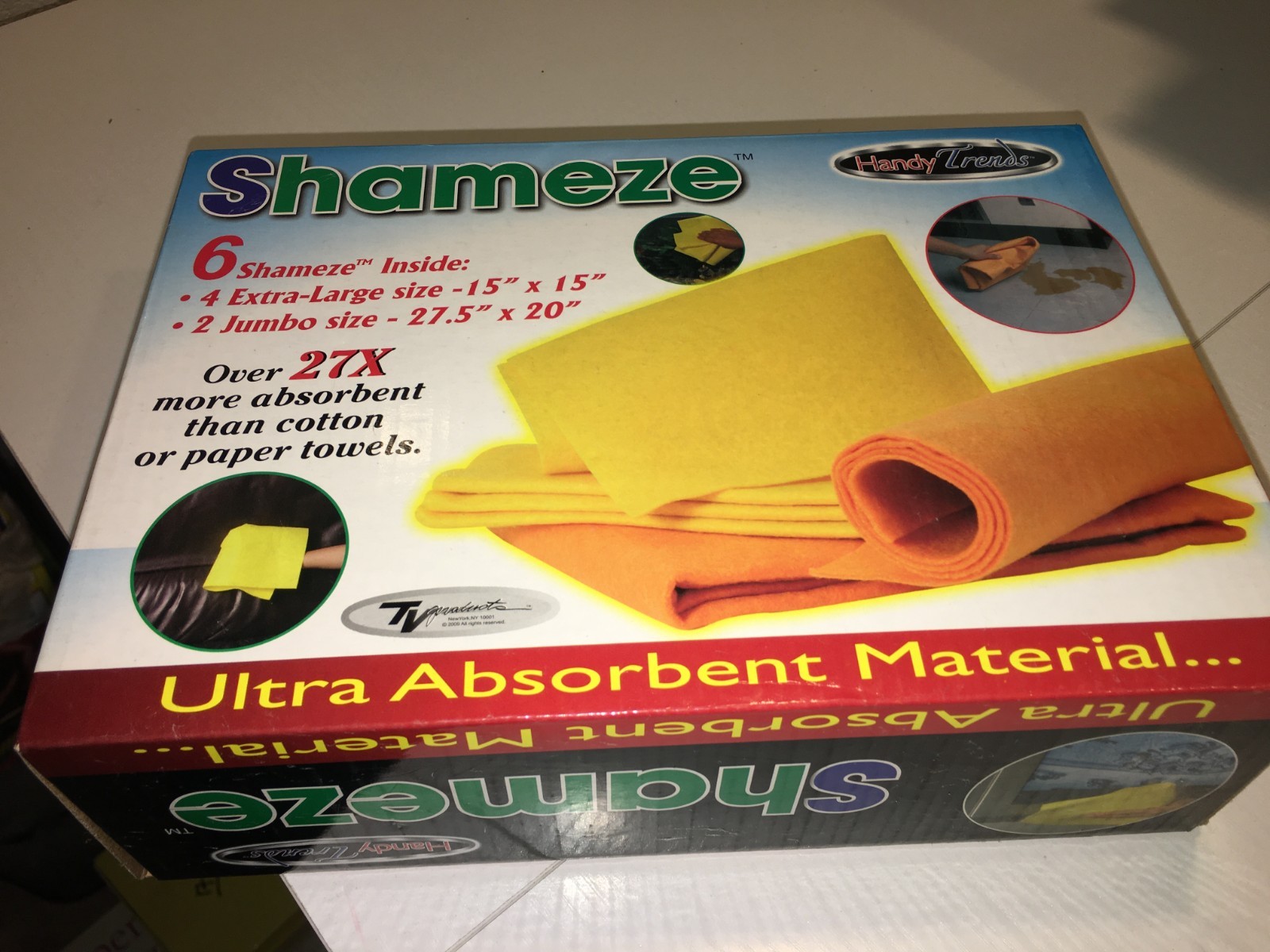 new 6 pack Shameze 4 xl size 15″ x 15″ 2 Jumbo 27.5″ x 20″ car wash household