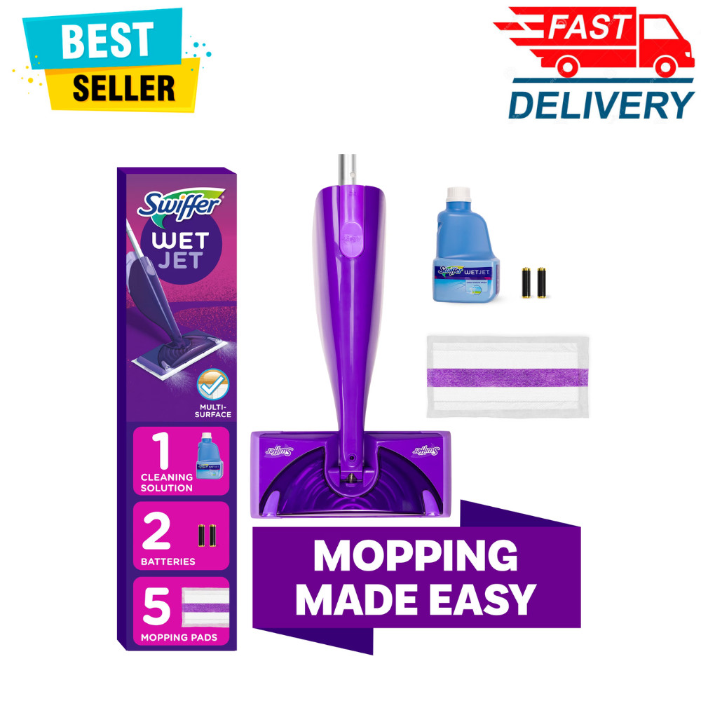 Swiffer Wet Jet Mop, Floor Cleaner for Mopping Wood, Laminate, Tile,Cleaning Set