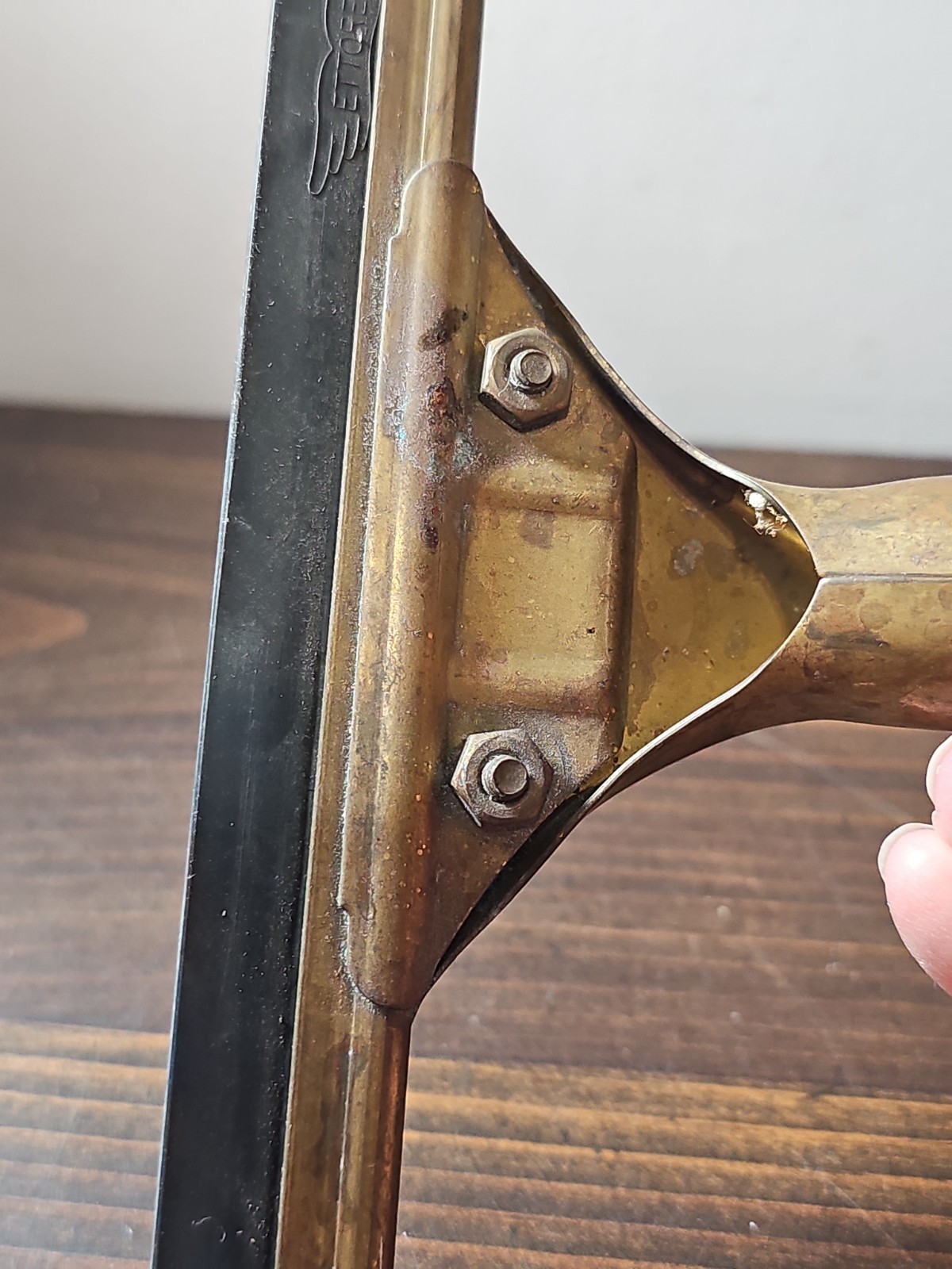 Vintage Complete Solid Brass Ettore Master Squeegee 7.5” Wide Hard To Find Rare