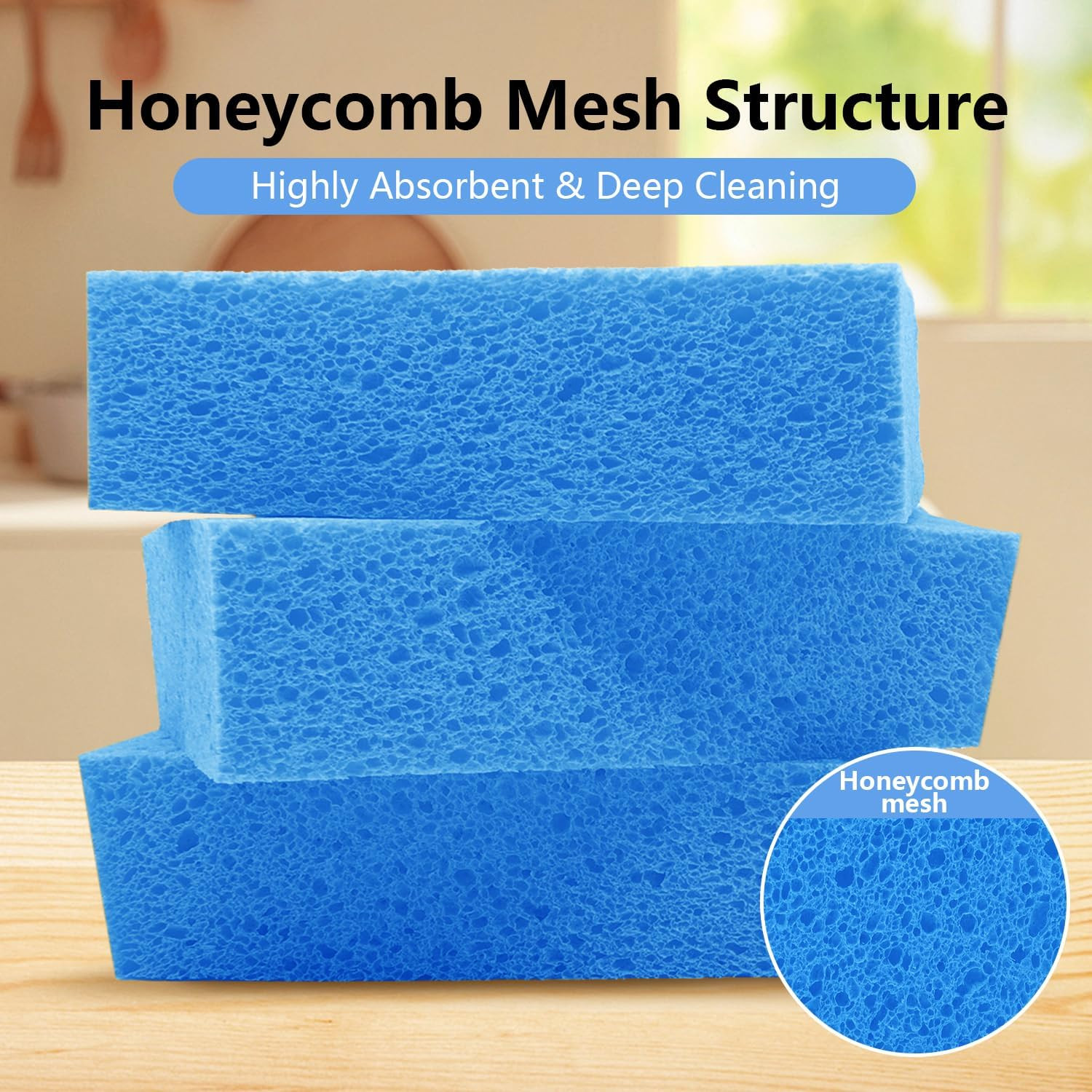 Cleaning and Washing Sponge, 3 Pack Large Extra Thick Heavy Duty Sponge Multi