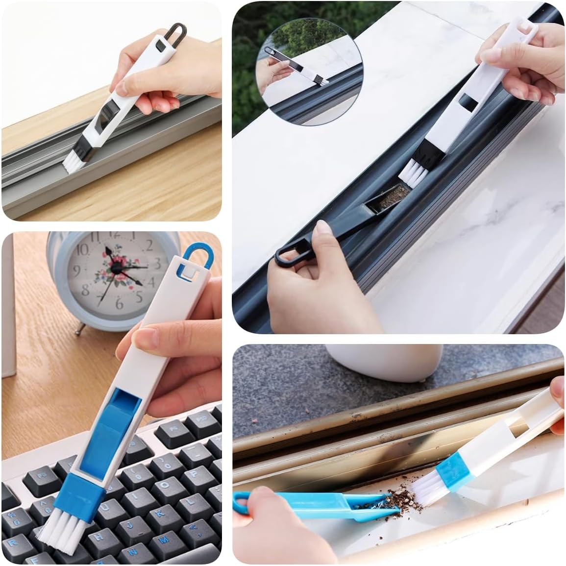 15Pcs Crevice Cleaning Brush Set, Hard Bristle Scrub Brushes Tools for Deep