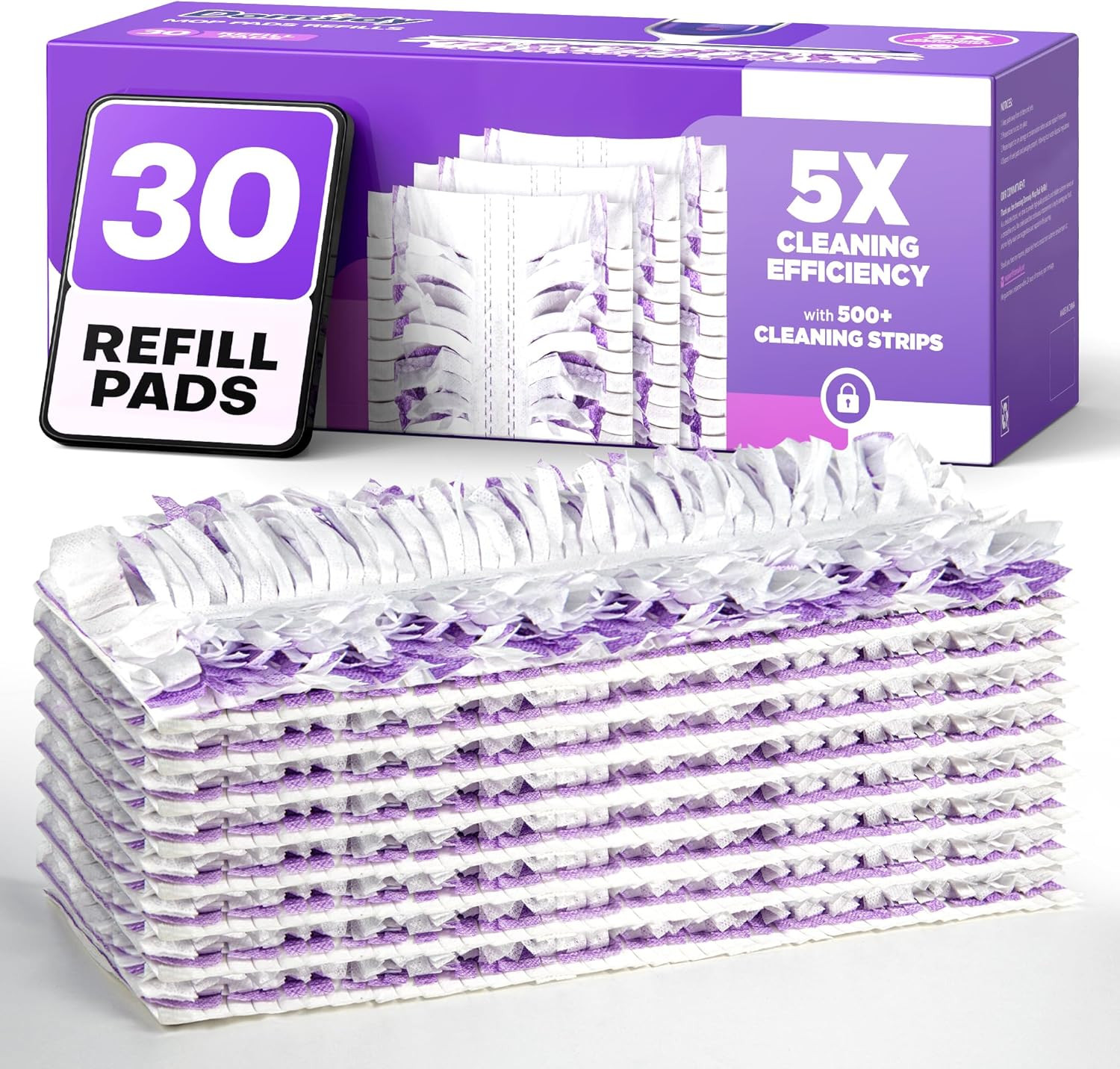 5X Cleaning Power Mop Refills for Swiffer Power Mop, 500+ Strips Multi-Surface