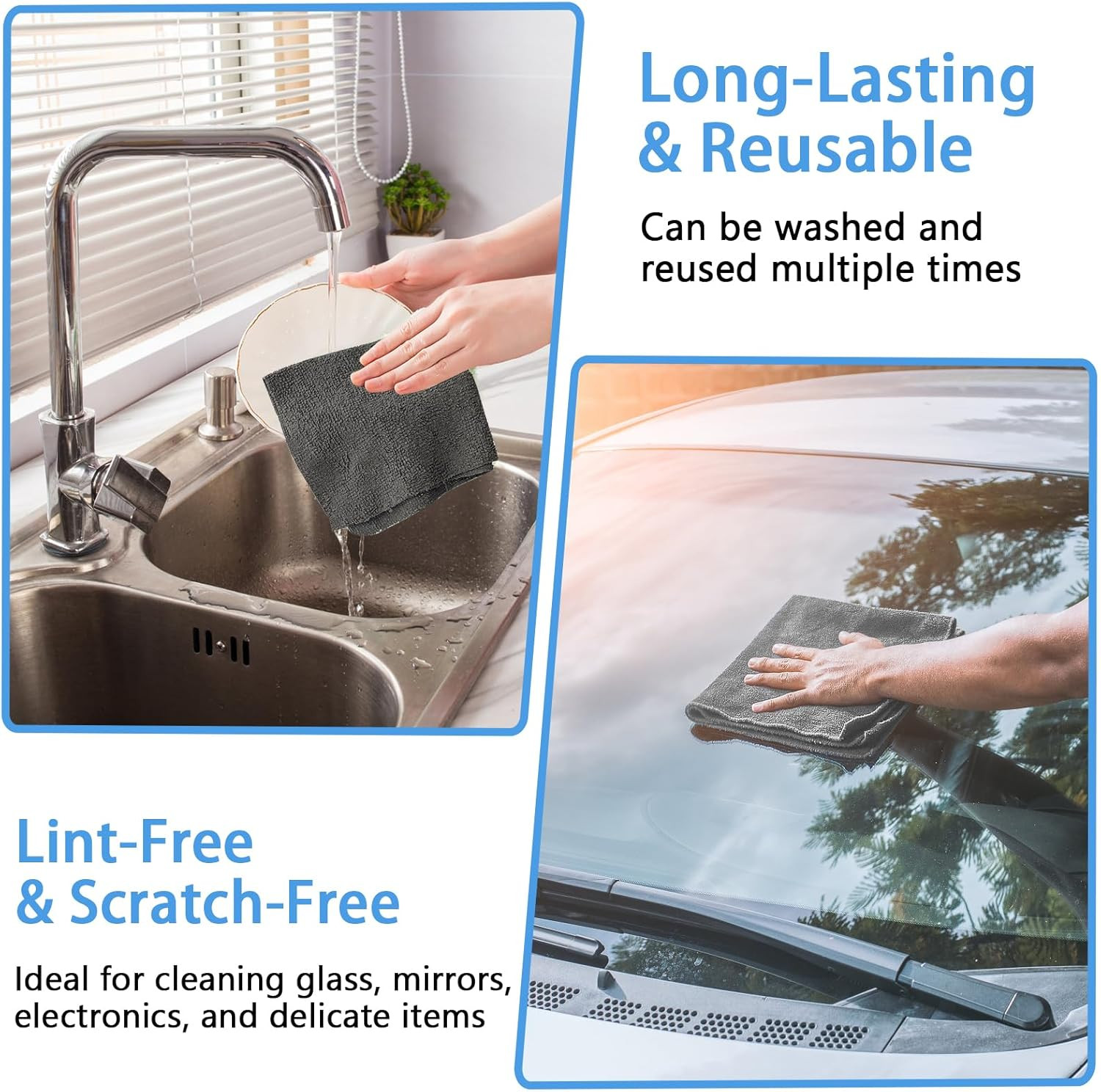 75 Pack Microfiber Cleaning Cloth Roll,Reusable Tear Away Microfiber
