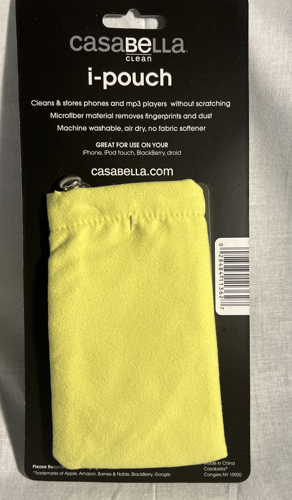 asabella I Pouch, 6.25″ x 3.75″, Lime/Grey Trim