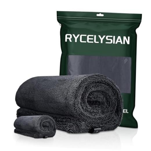2-Pack 24″ x 36″ 11.8″ x 11.8″ Twisted-Loop Car Drying Towel 1500GSM