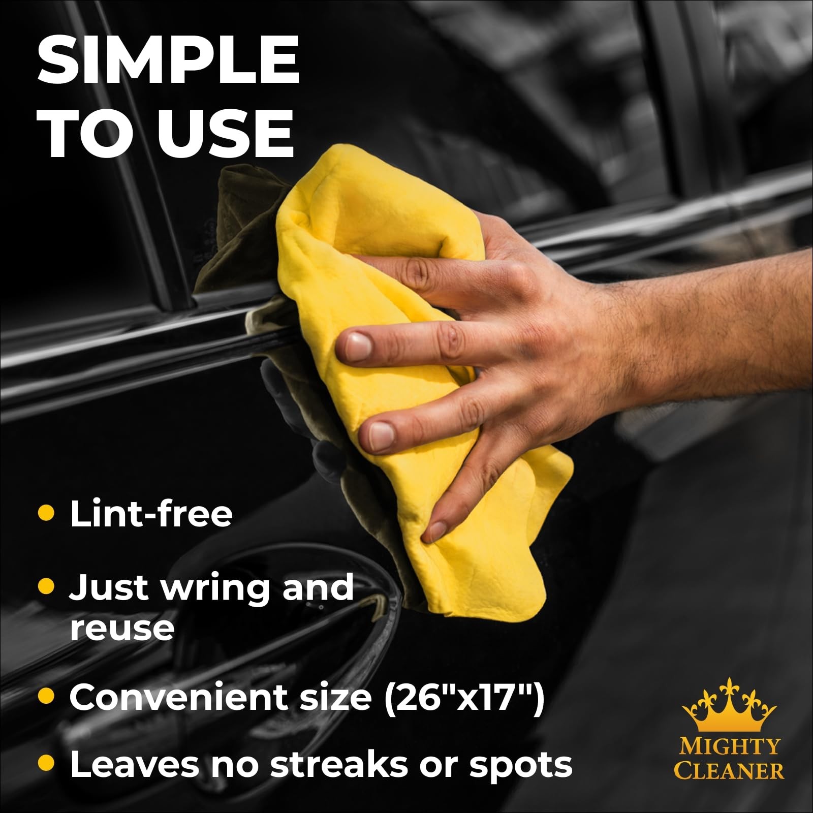 Premium Сar Shammy Towel – 26″ x 17″ – Super Absorbent Chamois Cloth for Car –