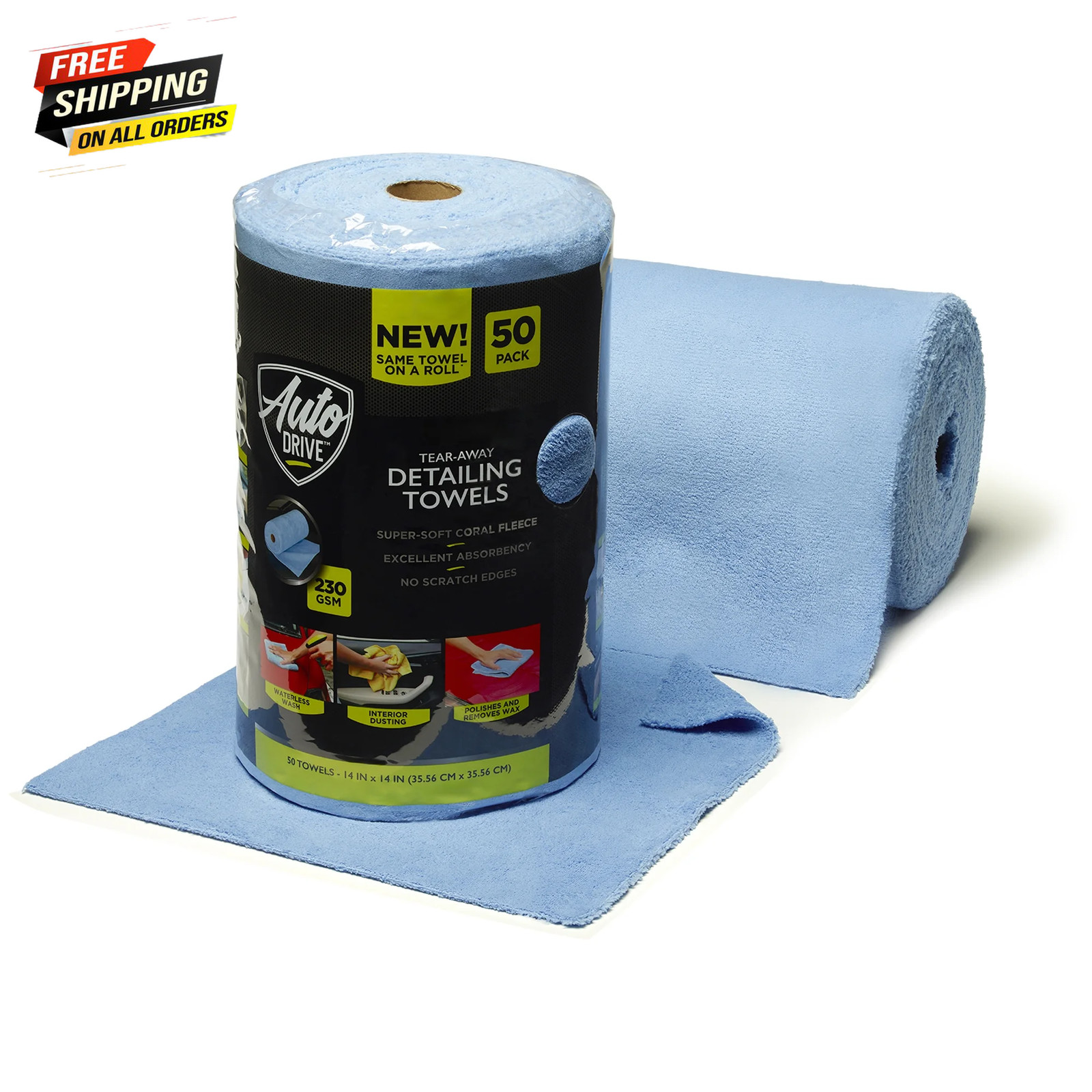 Tear Away Car Wash Coral Fleece Microfiber Detailing Towels, 50 Count Roll ✅ 👈