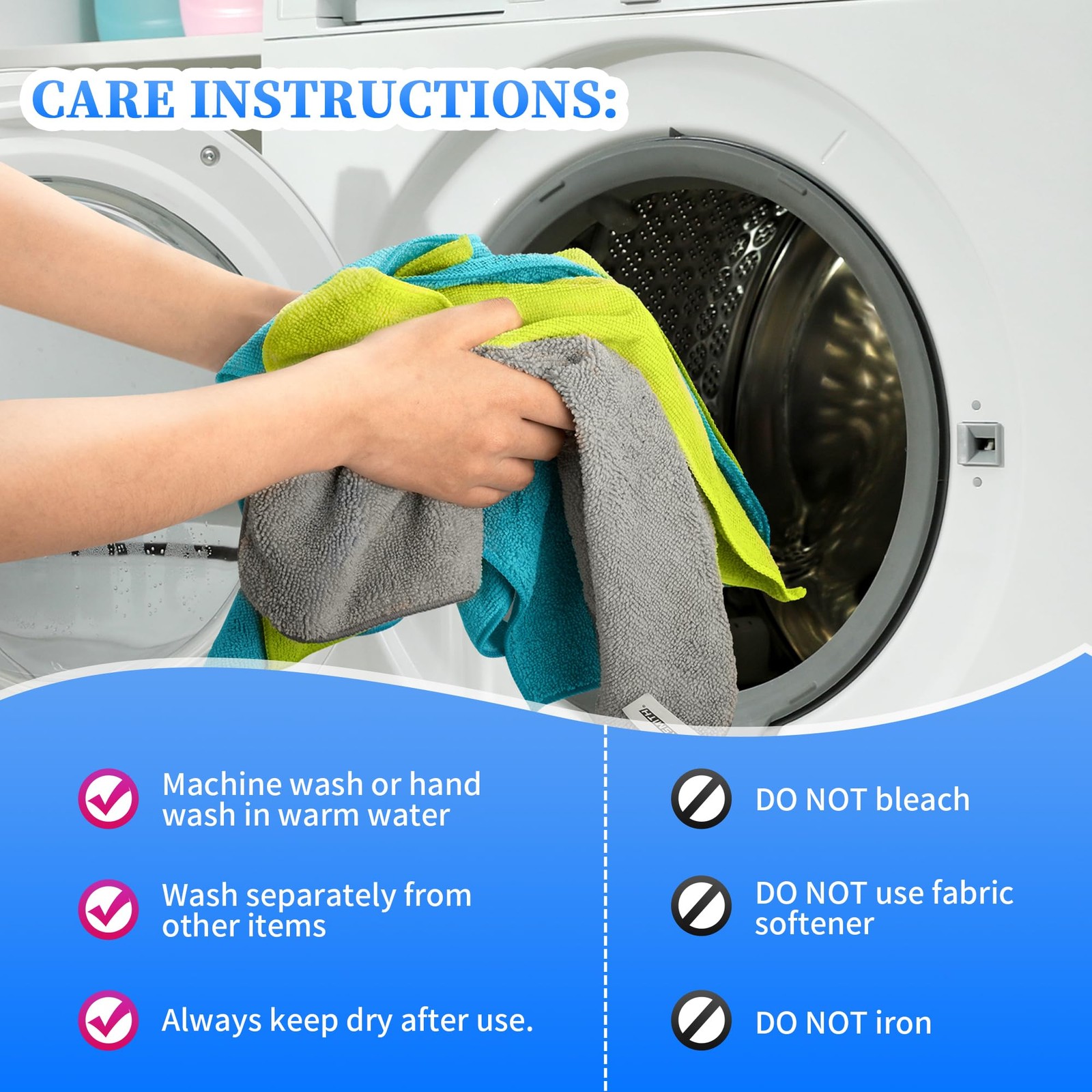 FIXSMITH Microfiber Cleaning Cloth – Pack of 12, 12pk, 3 Colors Assorted