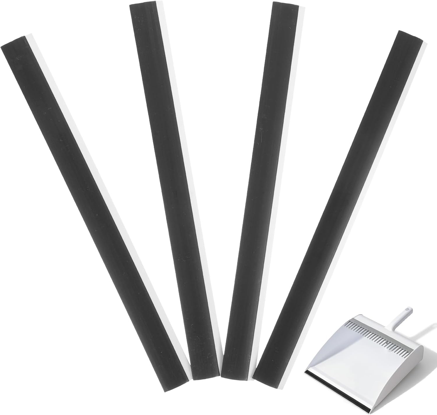 Dustpan Rubber Lip Replacement Strips 4-Pack Durable Edge Repair Accessories for