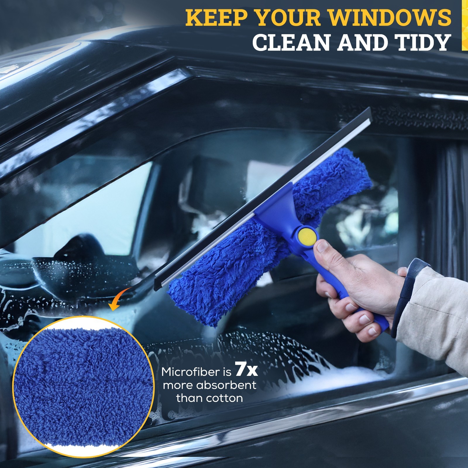 12″ Microfiber Reusable Washable Window Cleaning Squeegee Sleeves – 5 Pack