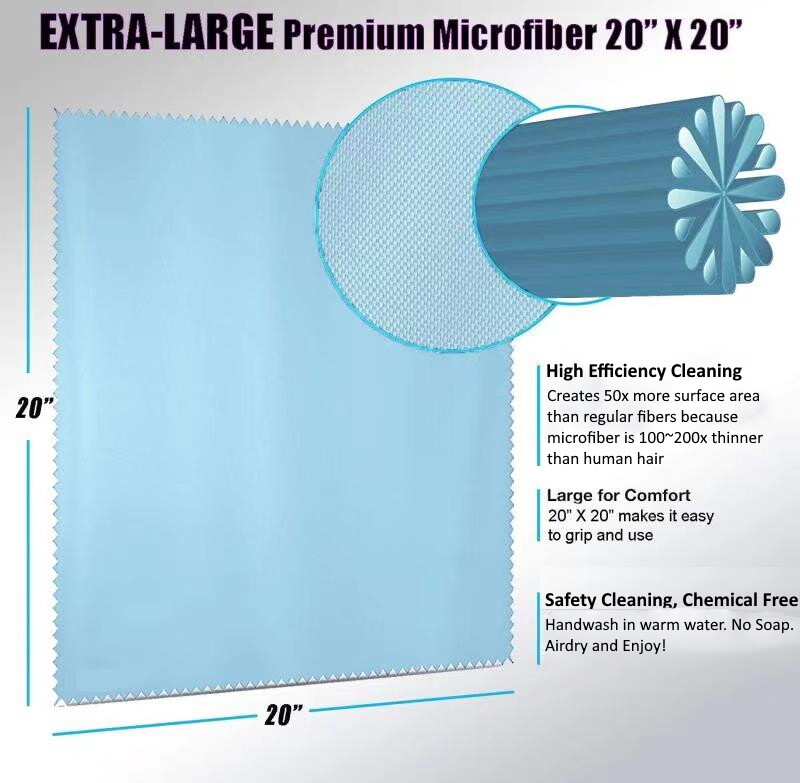 Oversized Microfiber Cleaning Cloth 50×50 CM for TV Screens Lens Phone