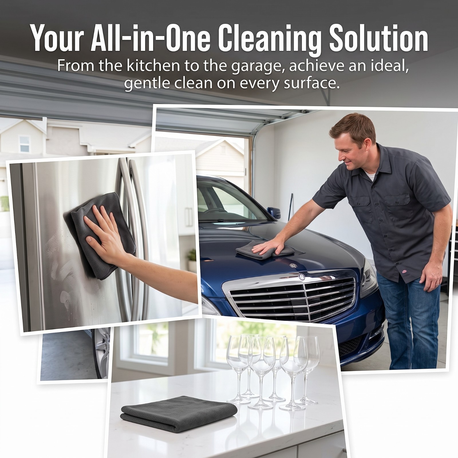XXL Microfiber Magic Cleaning Cloth Streak Free Glass Car Window Towels 6 Pack
