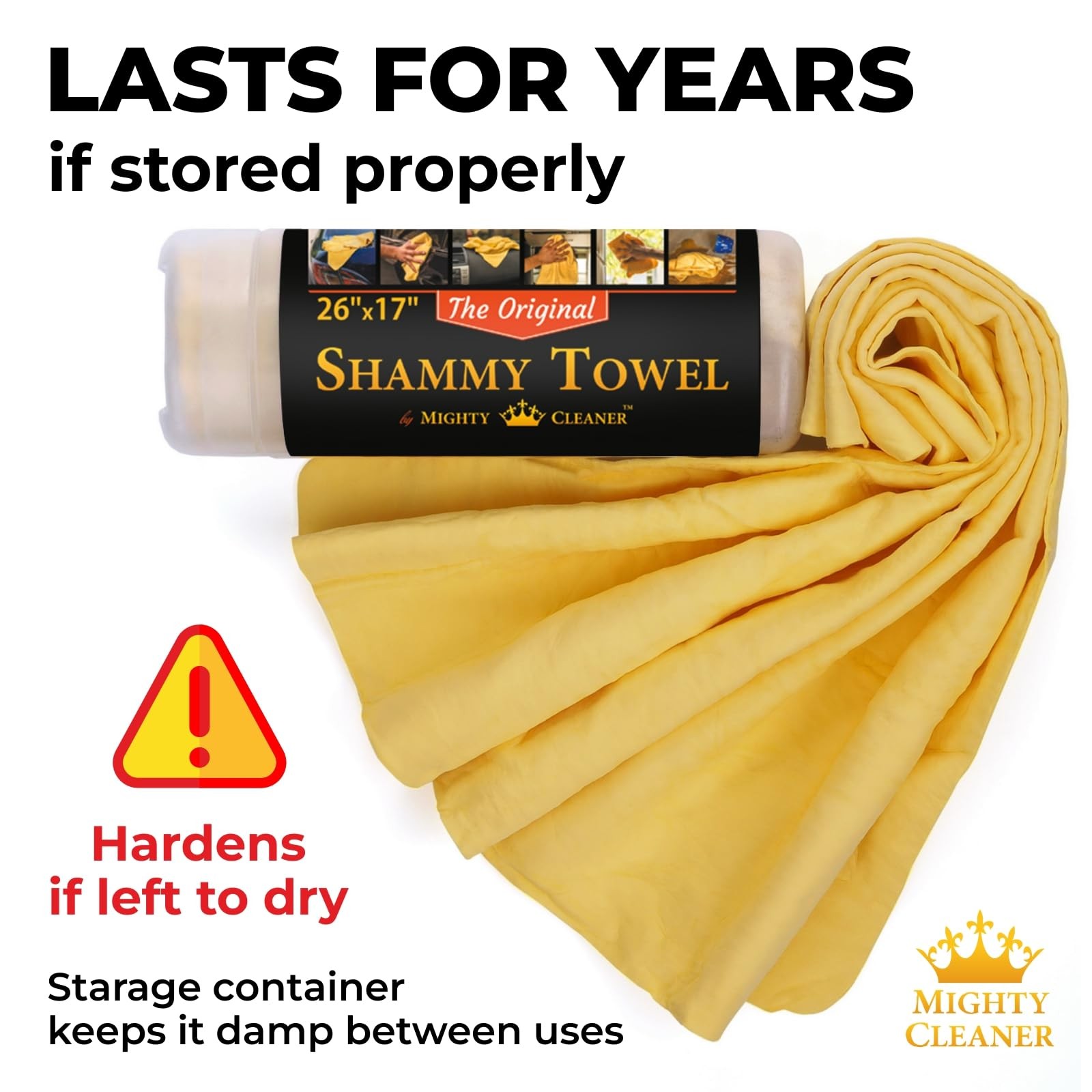Premium Сar Shammy Towel – 26″ x 17″ – Super Absorbent Chamois Cloth for Car –