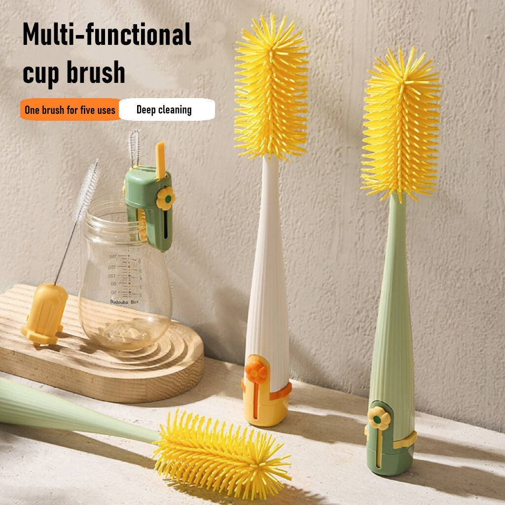 5 In 1 Multifunctional Bottle Brush Set Long Handle Cup Brush Cleaning Brush