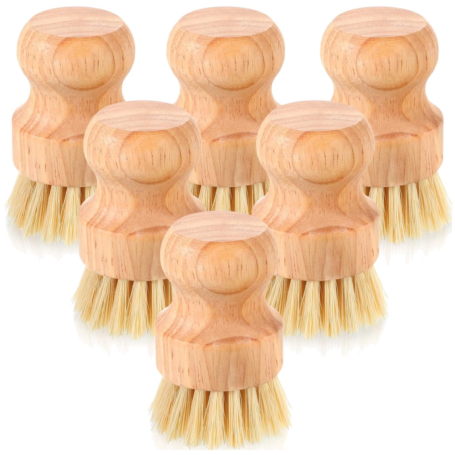 Natural Sisal Bristle Kitchen Scrubbers, 20 Pack