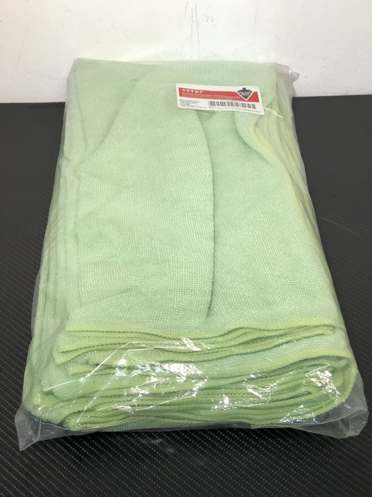 12-Pack Tough Guy Microfiber Cleaning Cloth Medium Duty 16″x16″ Green #1TTX7