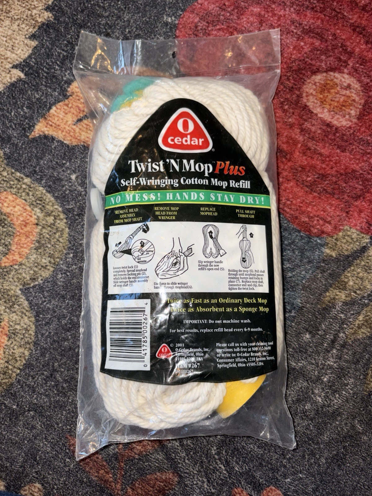 O Cedar Twist N Mop plus Refill Replacement Cotton Twist Mop New Sealed White