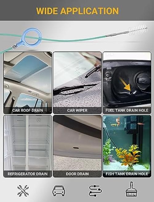 2-Packs Auto Sunroof Drain Cleaning Tool,78 Inch Flexible Drain 78 Inch-2Packs