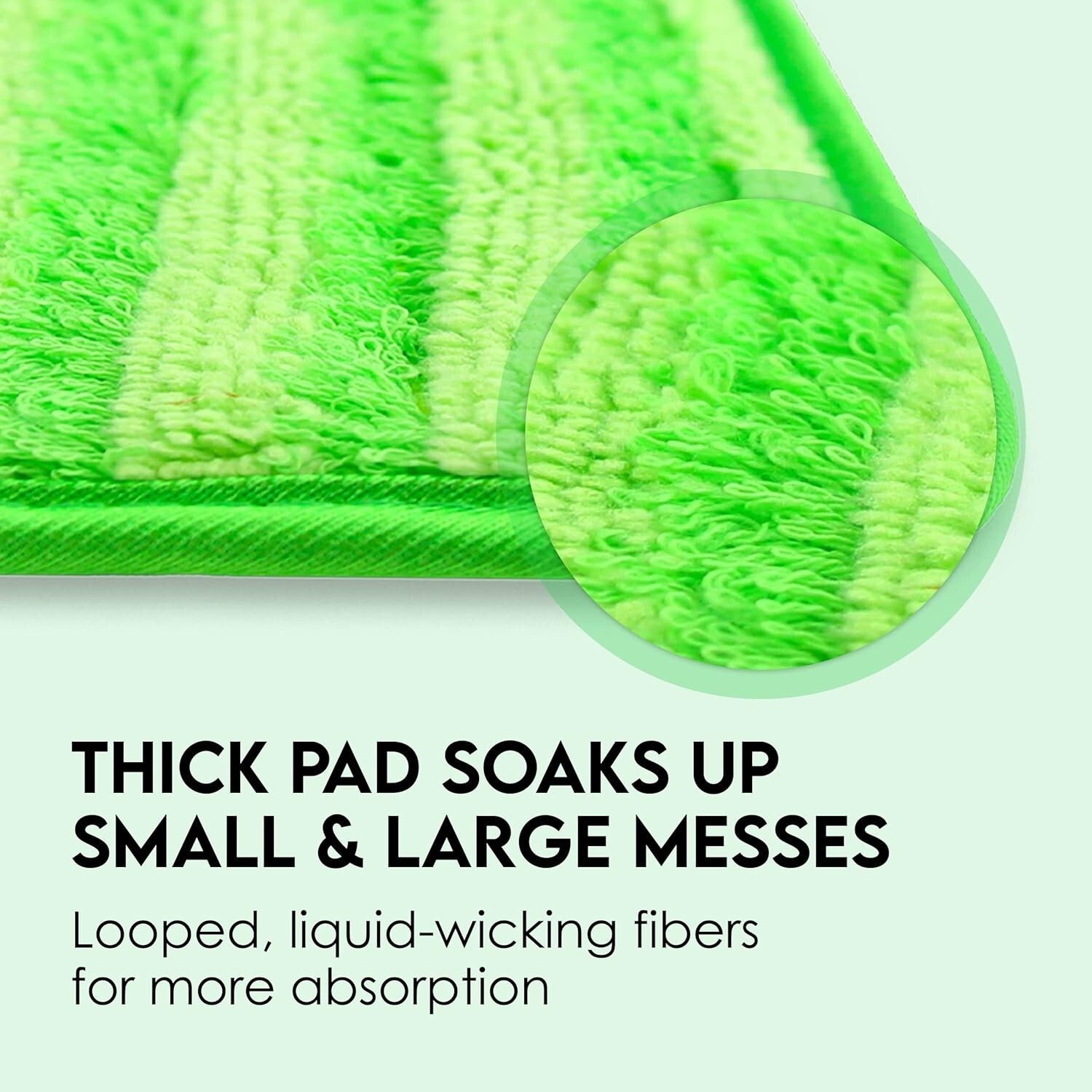 18″ Microfiber Mop Pads 4 Pack, Reusable Washable Cloth Mop Head Replacements