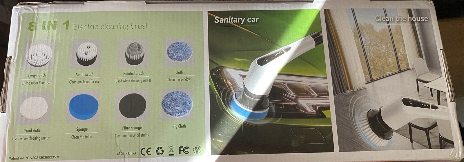 8 IN 1 Cordless Electric Cleaning Brush Spin Scrubber ANS-8050 Rechargeable
