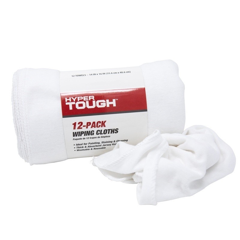 Reusable Wiping Cloths Pack of 12 Absorbent Jersey Knit Ideal Painting Cleaning