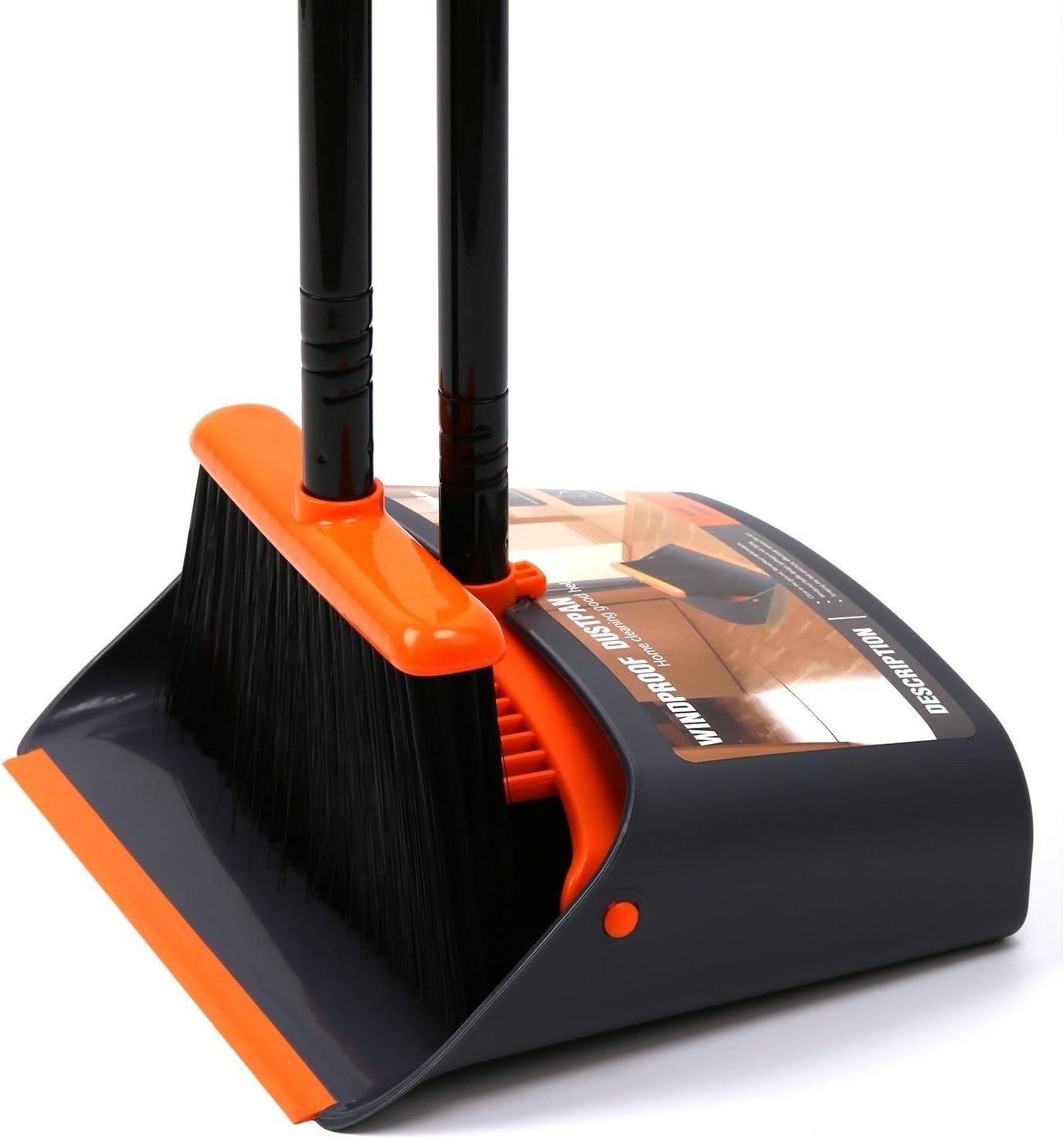 TreeLen Broom and Dustpan Set, TreeLen Broom with Dust Pan with Long Handle C…