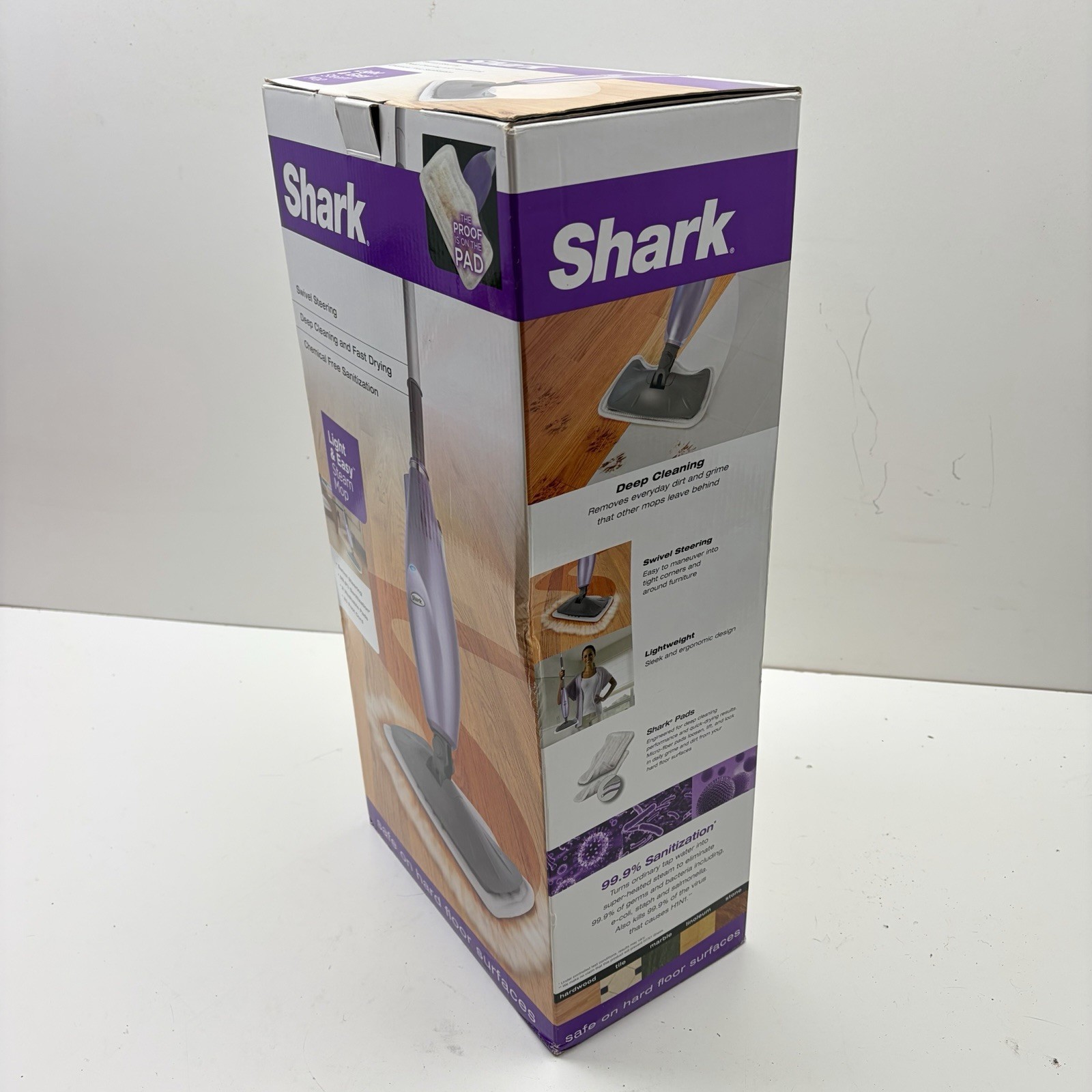 Shark Light & Easy Steam Mop Model S3251 Purple Hard Floor Cleaner New OPEN BOX