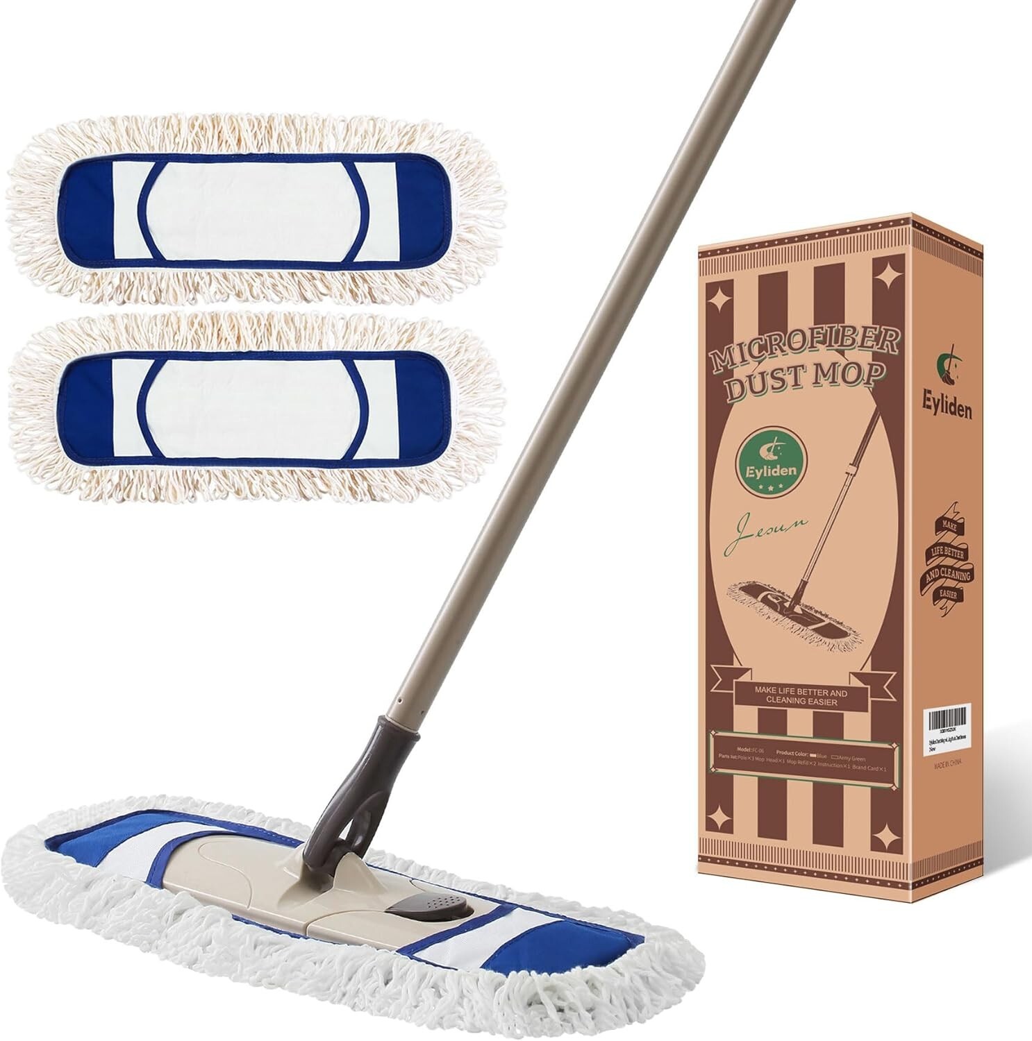 LOLA Replacement Flexible Dust Mop Refill 18″ Wide Head, Machine Washable – 1 CT