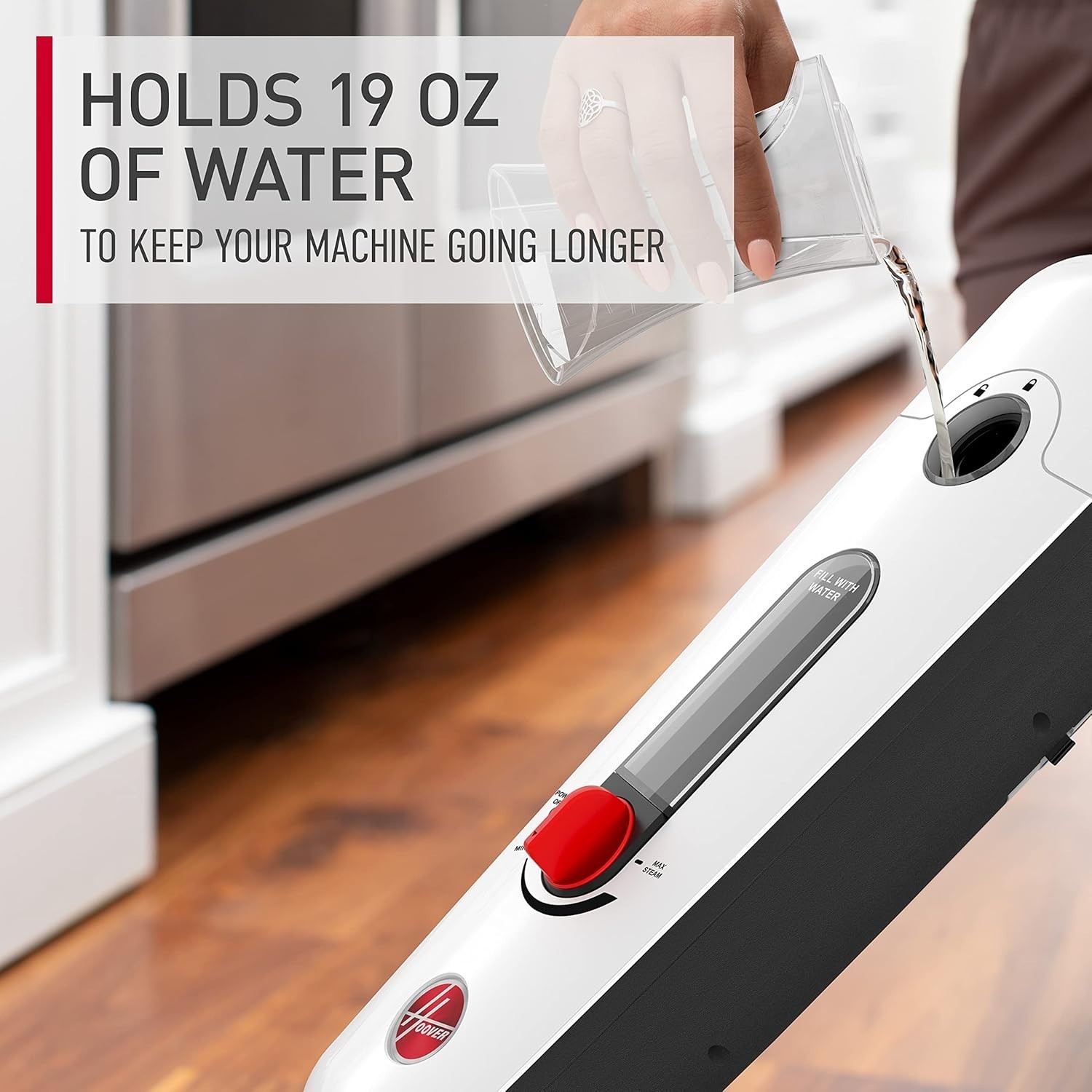 Hoover Steam Mop Hard Floor Cleaner Refurbished 19 Oz Tank (White)