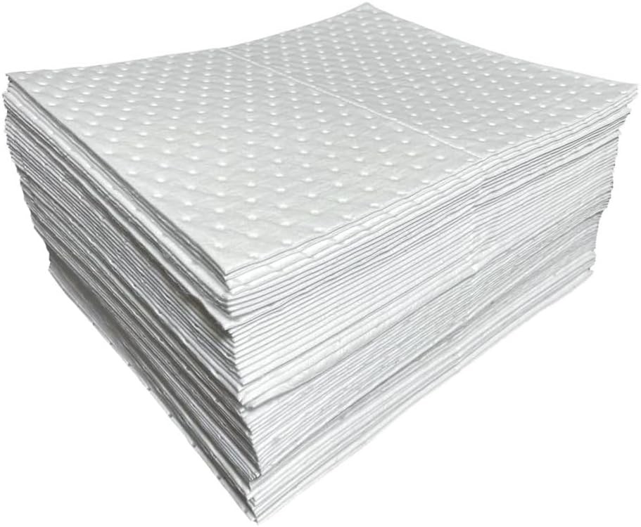 Pack Heavy Weight Oil and Fuel only Absorbent Pads, 15″ x 18″ High 25