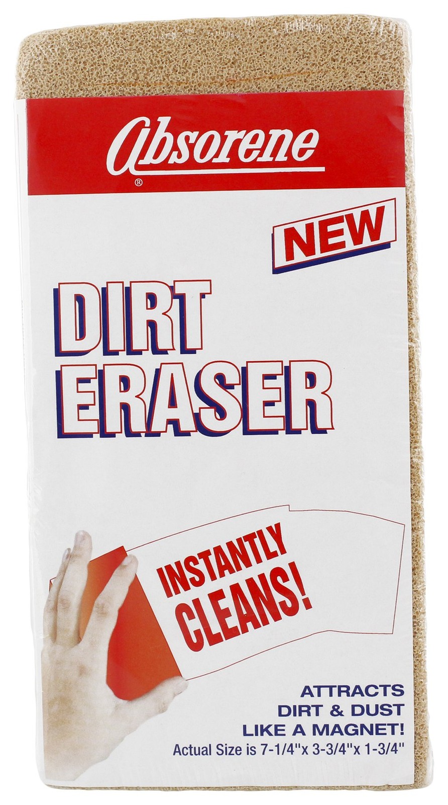 Large Dirt Eraser, Beige, 1.75in H x 3.75in W x 7.25in D, Cleaning Sponge
