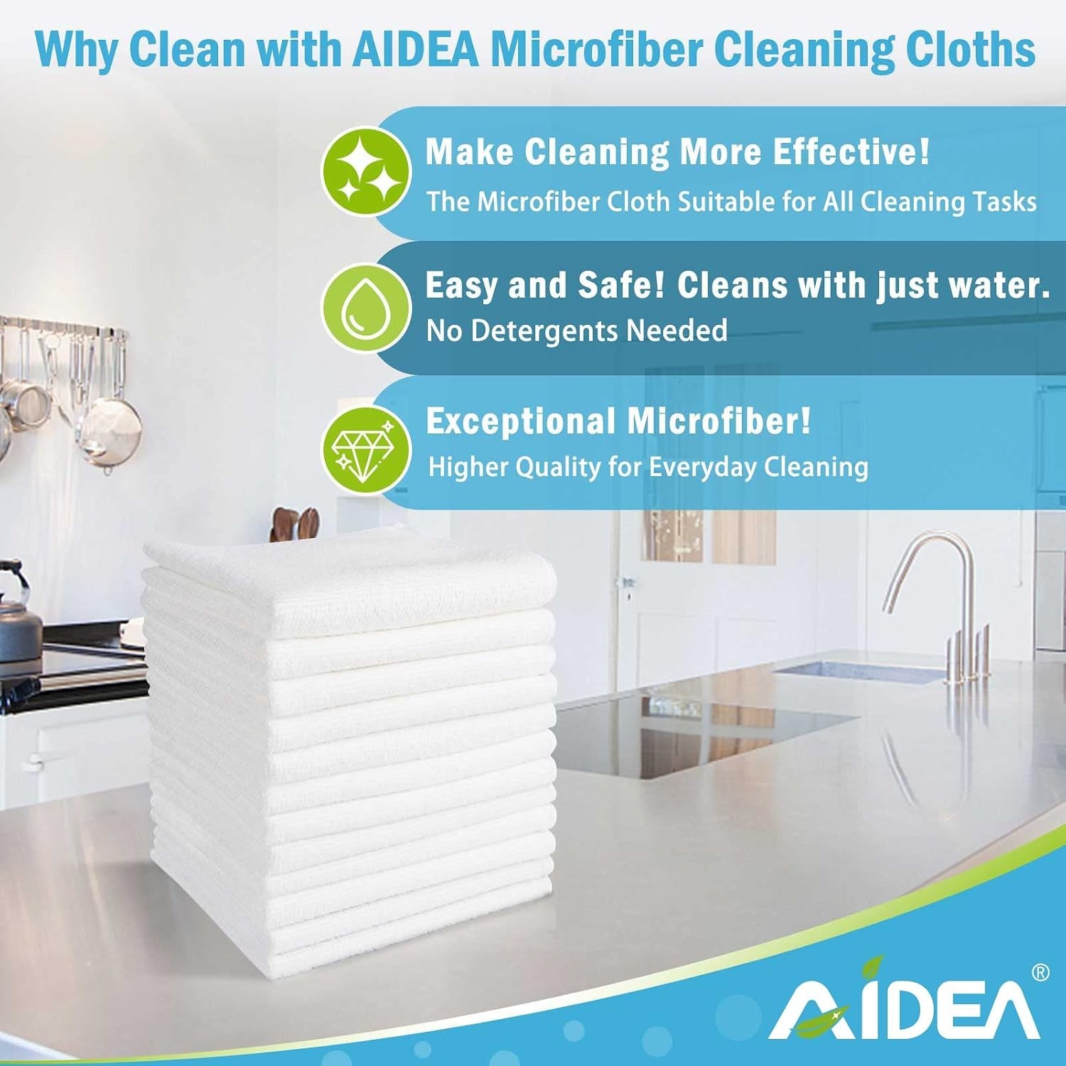 Lint-Free & Durable Microfiber Cleaning Cloths 50PK – Perfect for All Surfaces