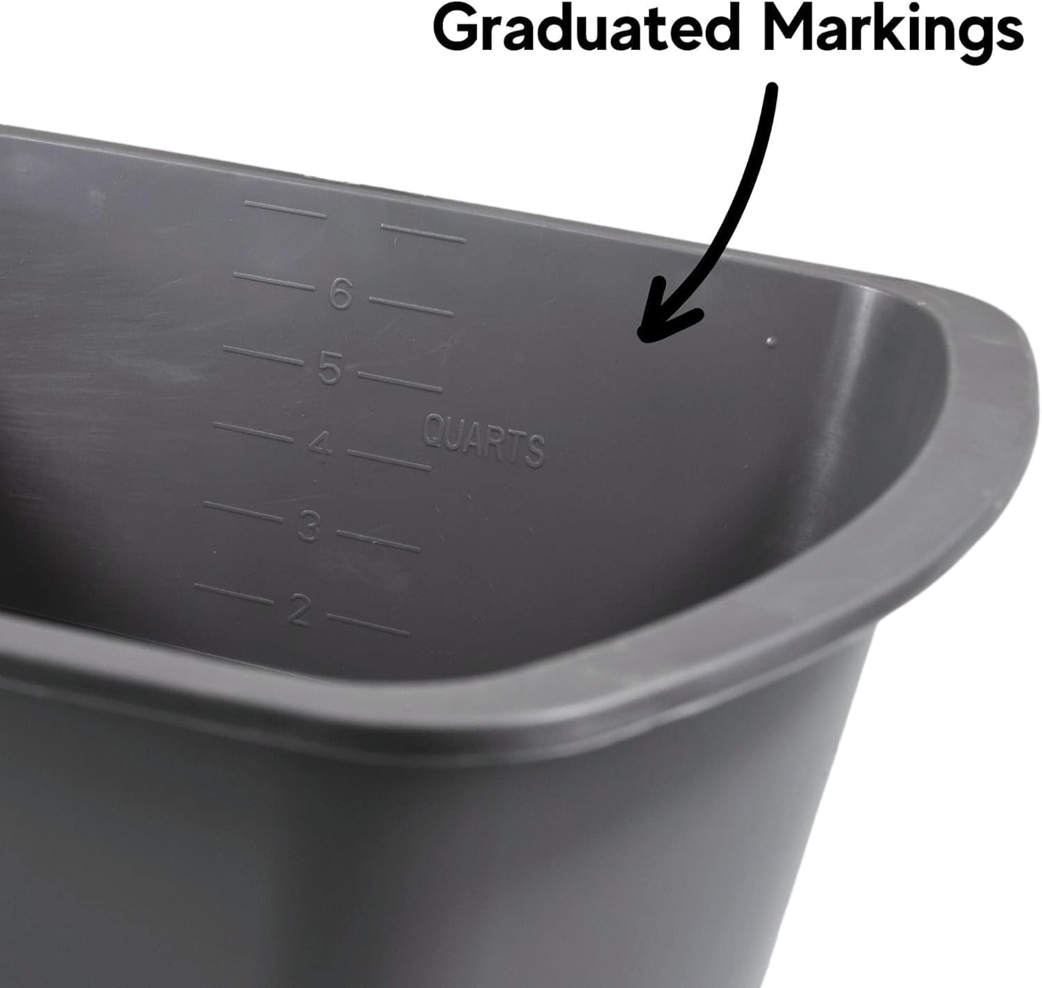 Wash Basins – Rectangular Plastic 7-Quart Graduated Hospital Soaking Tub with